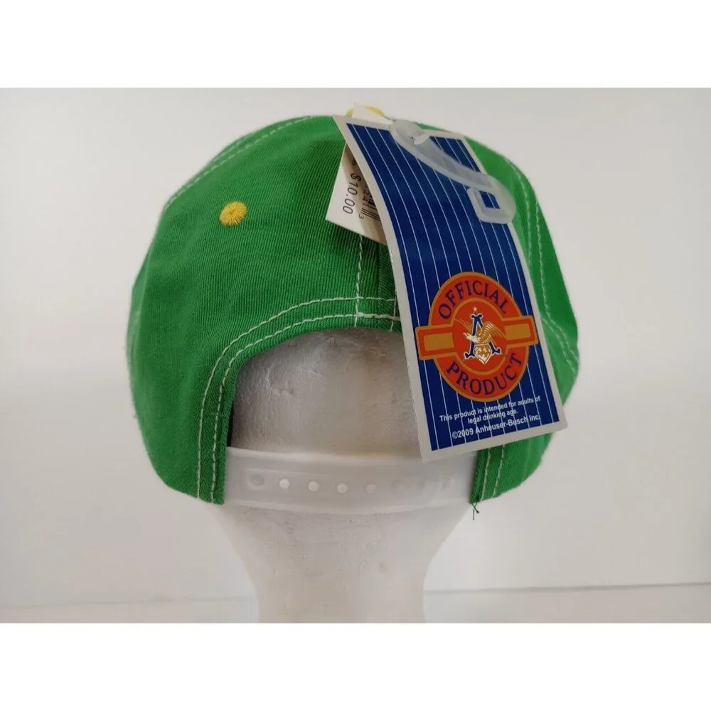 2009 Anheuser-Busch Official Product Budweiser Logo Green Adjustable Hat Cap NWT - Picture 3 of 9